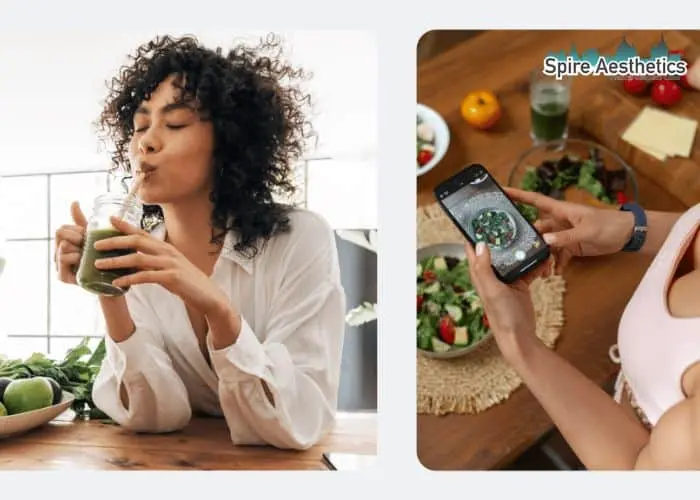 Image of woman looking into her diet and fat freezing Isleworth to improve her health